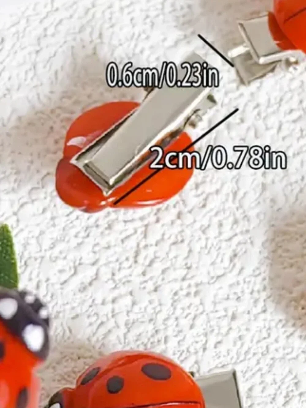 🐞20pcs Small Acrylic Ladybug Hair Clips W/Alligator Clamps (OS) 🐞🐞